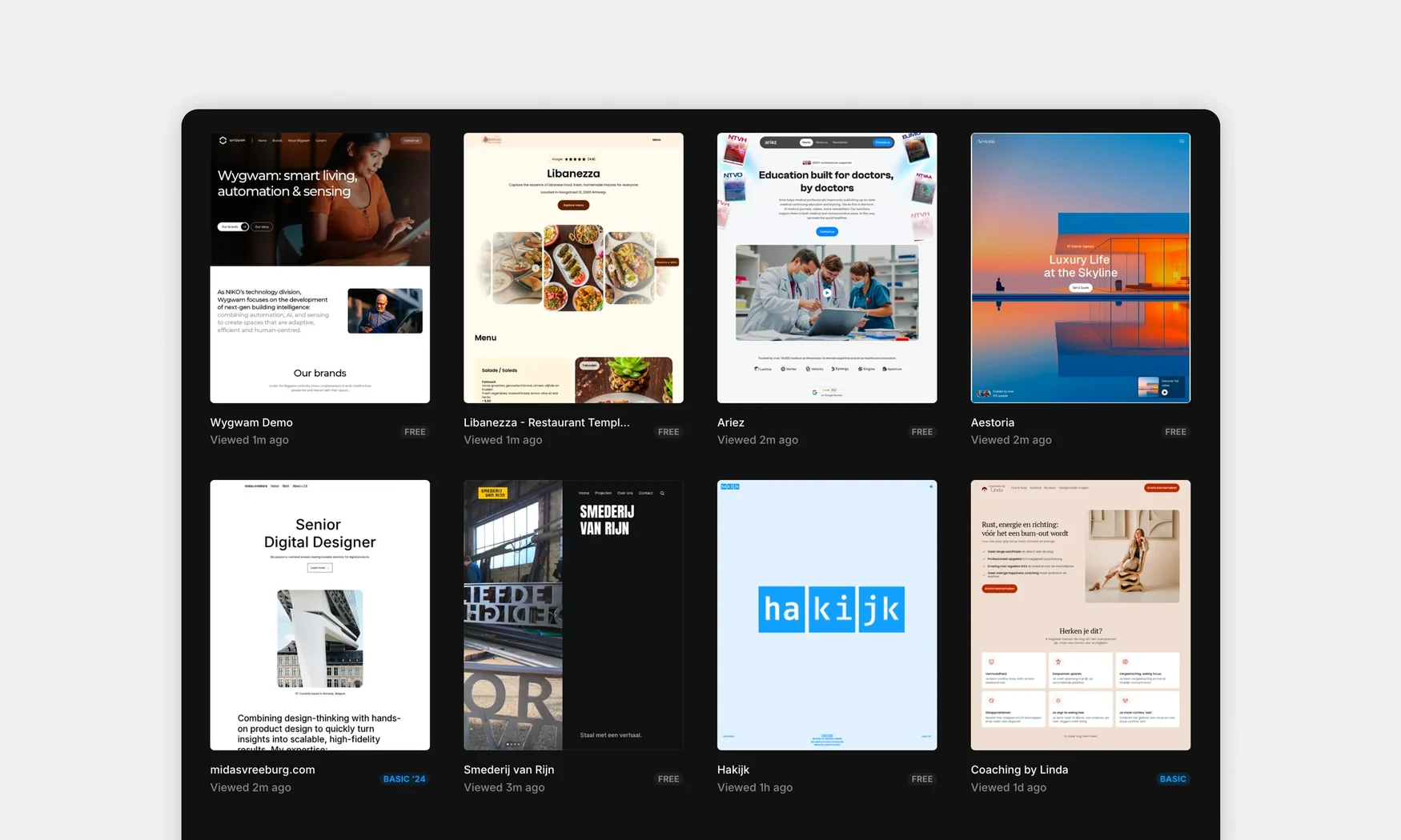Framer website motion and detail