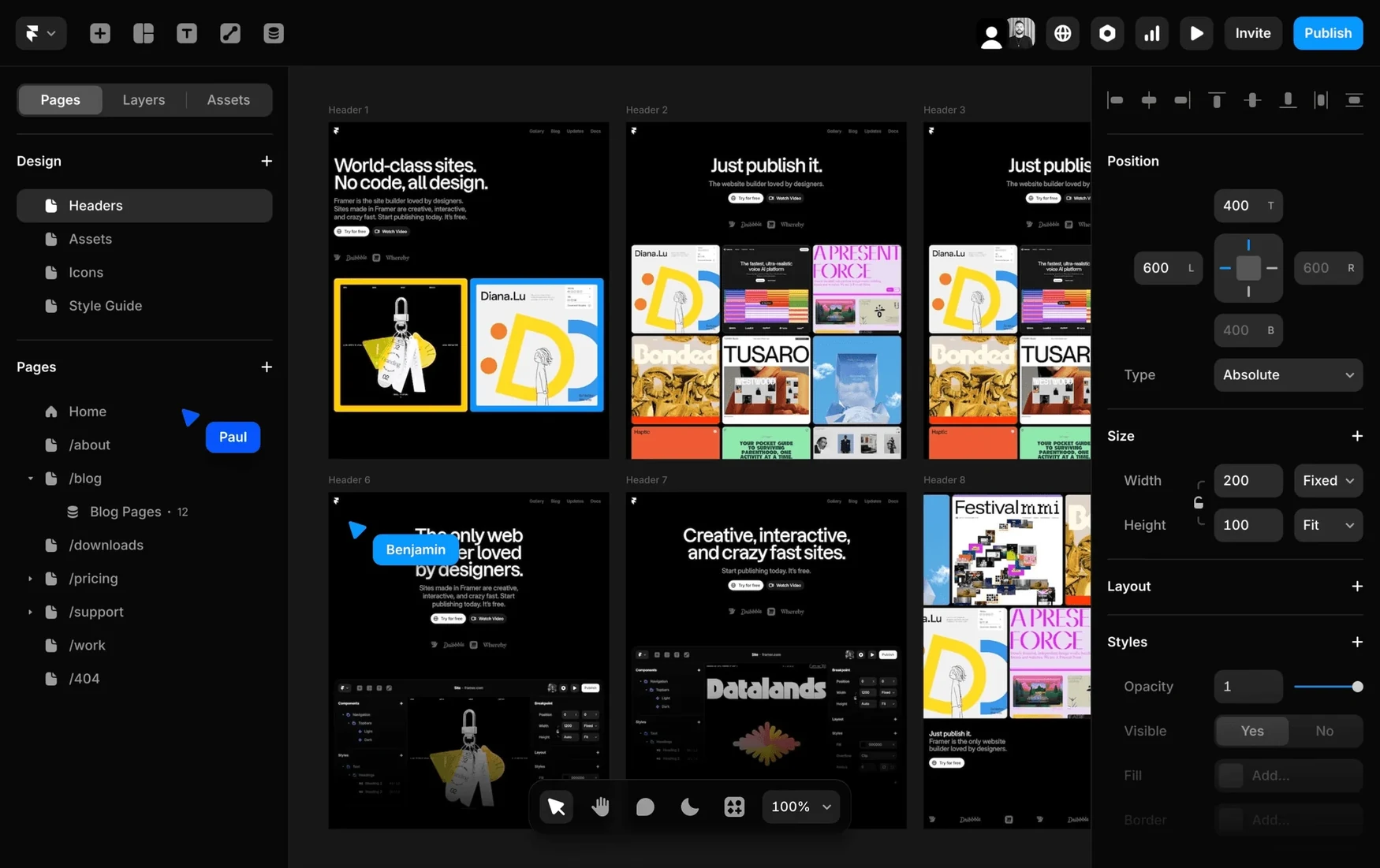 Framer e-commerce projects