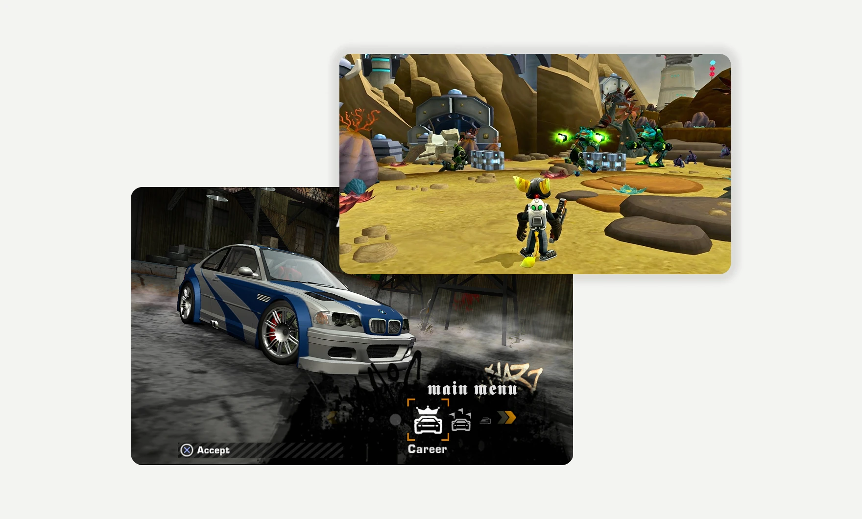 Games launched from PS2Mac, fully configured